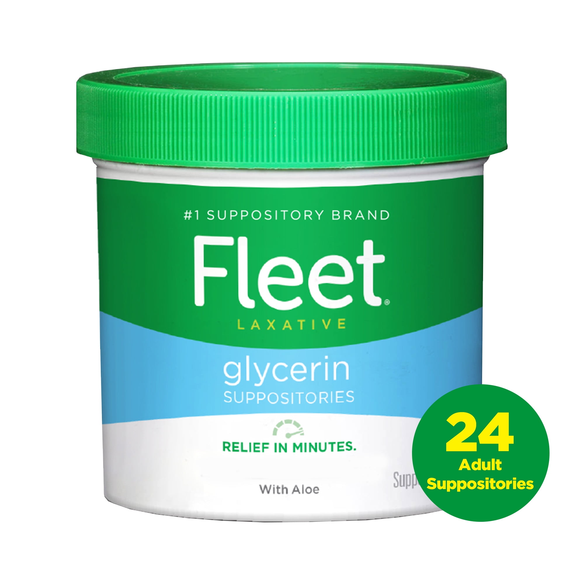 Fleet Laxatives, Laxative Glycerin Suppositories for Adult Constipation Relief, 24 Count