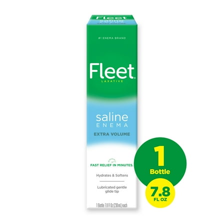 Fleet Laxatives, Saline Enema for Adult Constipation Relief, Prefilled Enema Kit for Fast Acting Constipation Relief, 7.8 fl oz Bottle