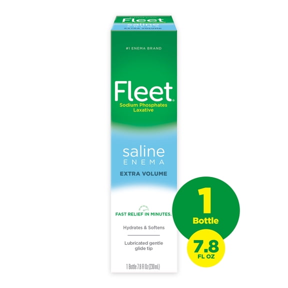 Fleet Laxatives, Saline Enema for Adult Constipation Relief, Prefilled Enema Kit for Fast Acting Constipation Relief, 7.8 fl oz Bottle