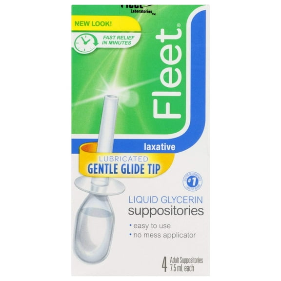 Fleet Liquid Glycerin Suppositories 4 Each (Pack of 3)