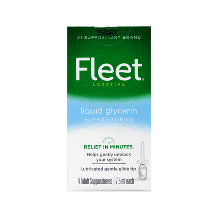 Fleet Liquid Glycerin Suppositories for Adult Constipation, 7.5 mL, 4 Bottles (3 Pack)