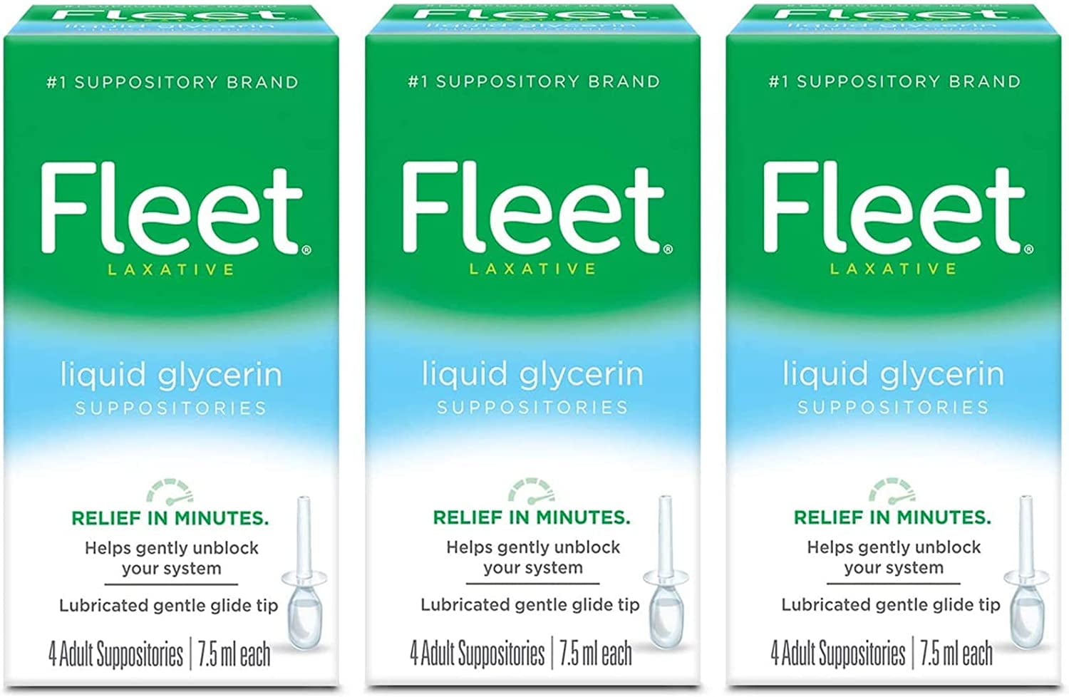 Fleet Liquid Glycerin Suppositories for Constipation, 7.5 mL, 4 Bottles