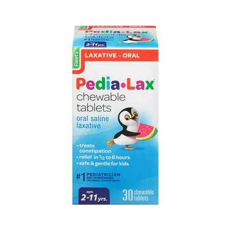 Fleet Pedia-Lax Chewable Tablets Watermelon Flavor 30 Tablets Each