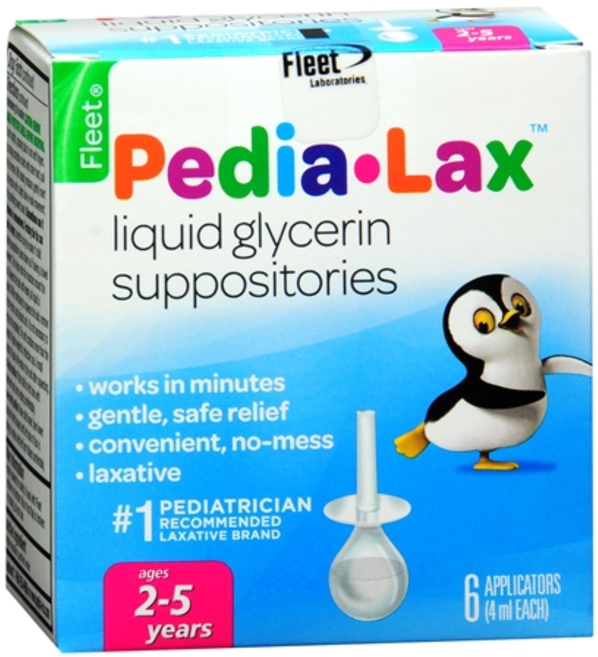 Fleet Pedia-Lax Liquid Glycerin Suppositories 6 Each (Pack of 3)