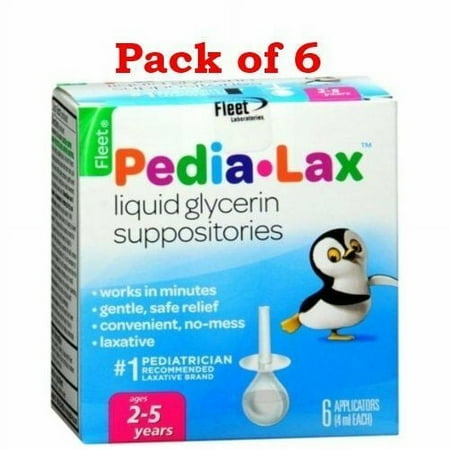 Fleet Pedia-Lax Liquid Glycerin Suppositories 6 Each (Pack of 6)