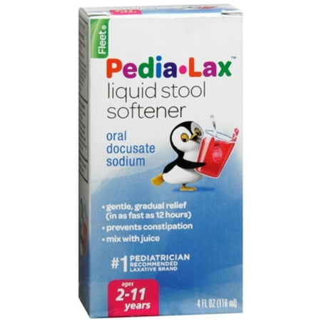Pedia-Lax Liquid Stool Softener for Kids, Ages 2-11, Berry Flavor, 4 FL OZ