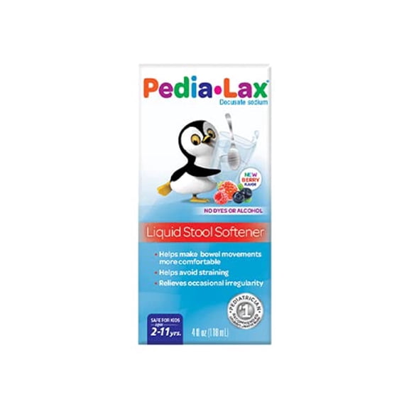 Pedia-Lax Liquid Stool Softener for Kids, Ages 2-11, Berry Flavor, 4 FL OZ