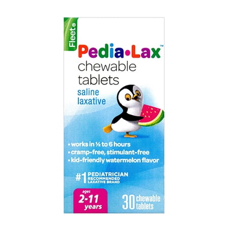 Fleet Pedia-Lax Saline Laxative Chewable Tablets, Watermelon - 30 Ea, 3 Pack