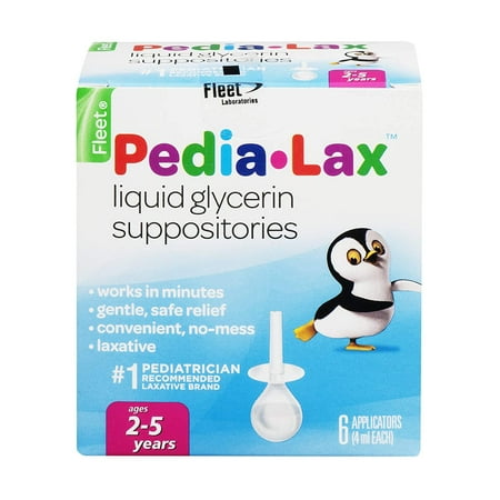 Fleet Pedia-Lax Suppostry 2-5 Years 6 Ct Pack of 9