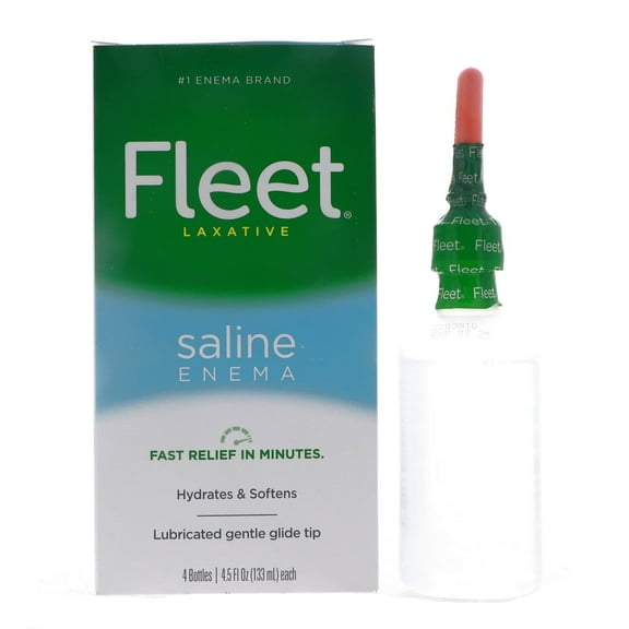 Fleet Saline Enema Latex Free Ready-To-Use Saline Laxative Regular 4.5 Oz 4 ct
