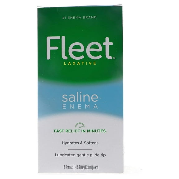 Fleet Saline Enema Latex Free Ready-To-Use Saline Laxative Regular 4.5 Oz 4 ct