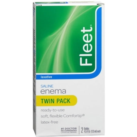 Fleet Laxative Saline Enema for Adult Constipation, 4.5 fl oz, 2 Bottles (6 Pack)
