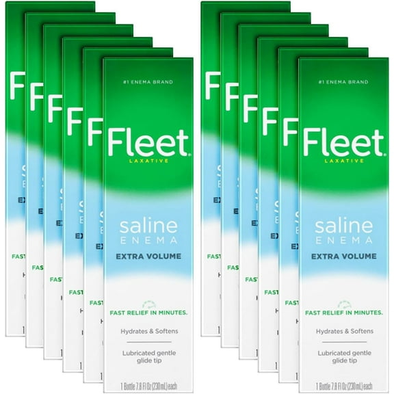 Fleet Saline Laxative Enema 7.8 oz (Pack of 12), Multicolor