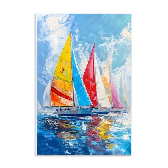 Stupell Industries Fleet of Colorful Sails Wall Plaque Art, design by LSR Design Studio, 15 x 10