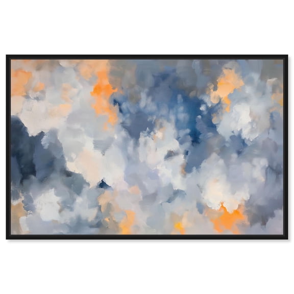 Fleeting Atmosphere I Canvas Print Blue Wall Art by Art Remedy, Black Frame, 15 x 10