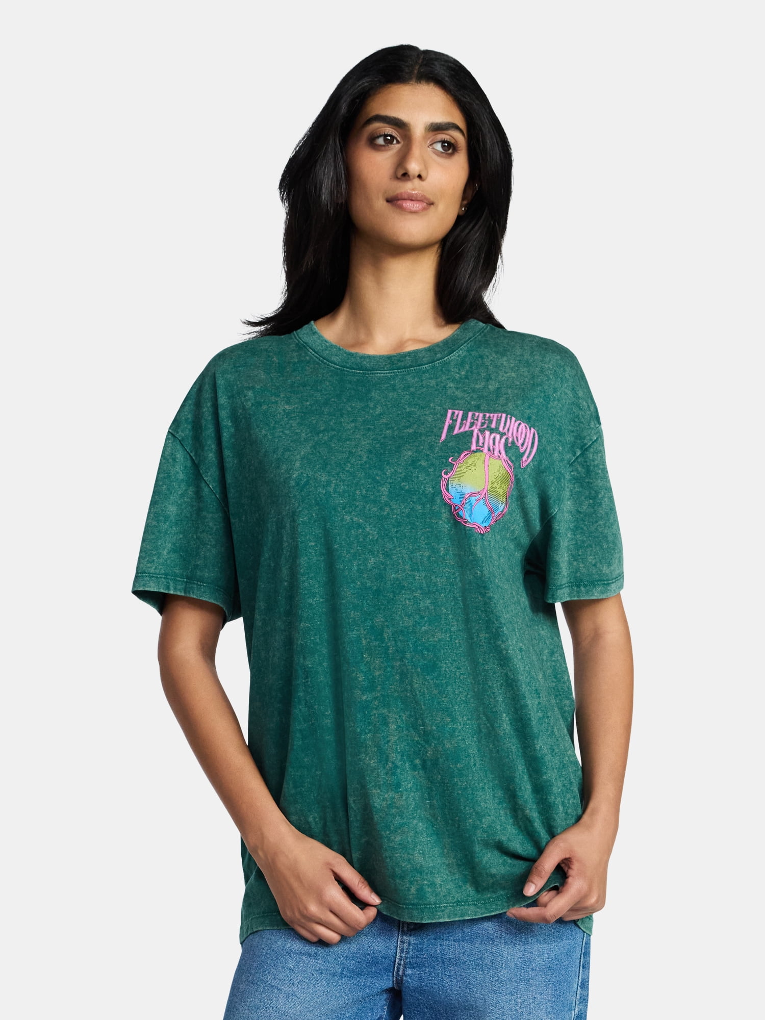Fleetwood Mac Women's Graphic Print Tour Tee with Short Sleeves, Sizes XXS-XXL