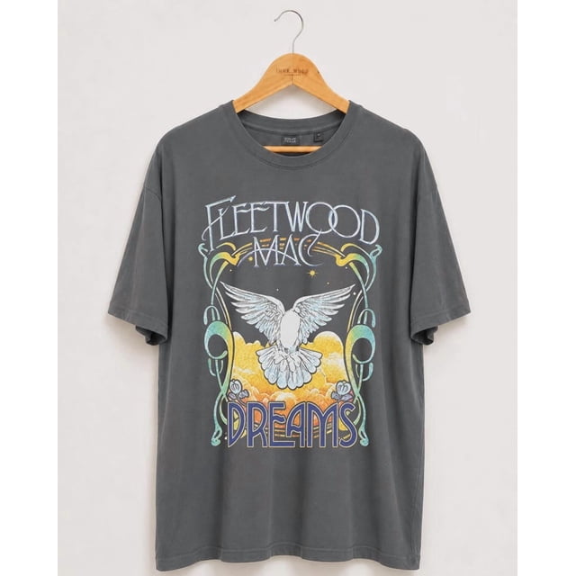 Fleetwood Mac Vintage Rock Band Oversized Graphic T-Shirt - Walmart ...