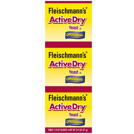 Fleischmann's Active Dry Yeast, 0g Sodium,3 Count, 1/4oz.