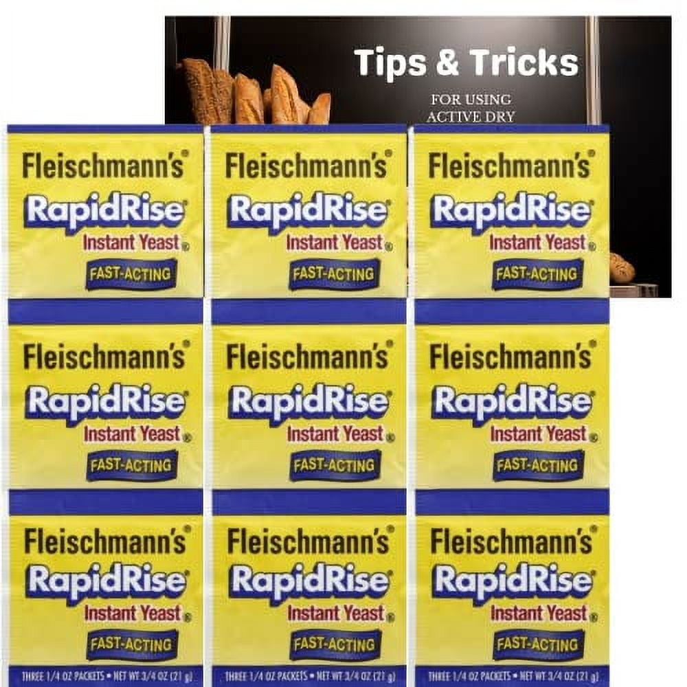 Fleischmanns Active Dry Yeast Rapid Rise Packets Pack of 9