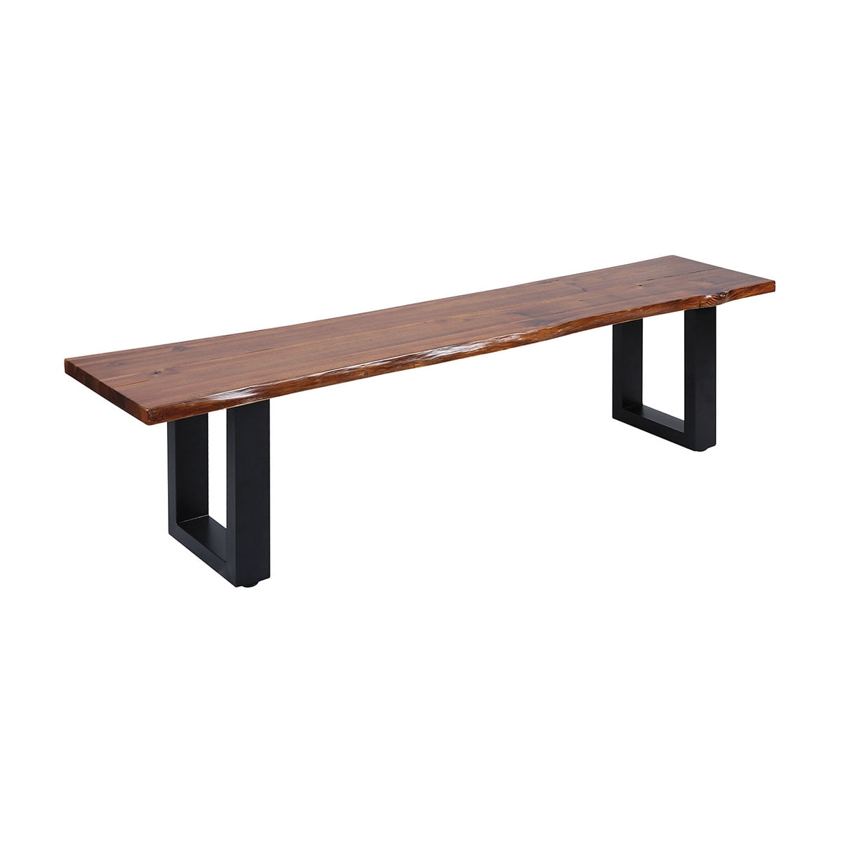 Fleming Living Edge Acacia Wood With Natural Stain And Black Metal
