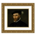 thumbnail image 1 of Flemish School 23x20 Gold Ornate Framed and Double Matted Museum Art Print Titled - Portrait of a Gentleman (D. 1628) (16th Century), 1 of 4
