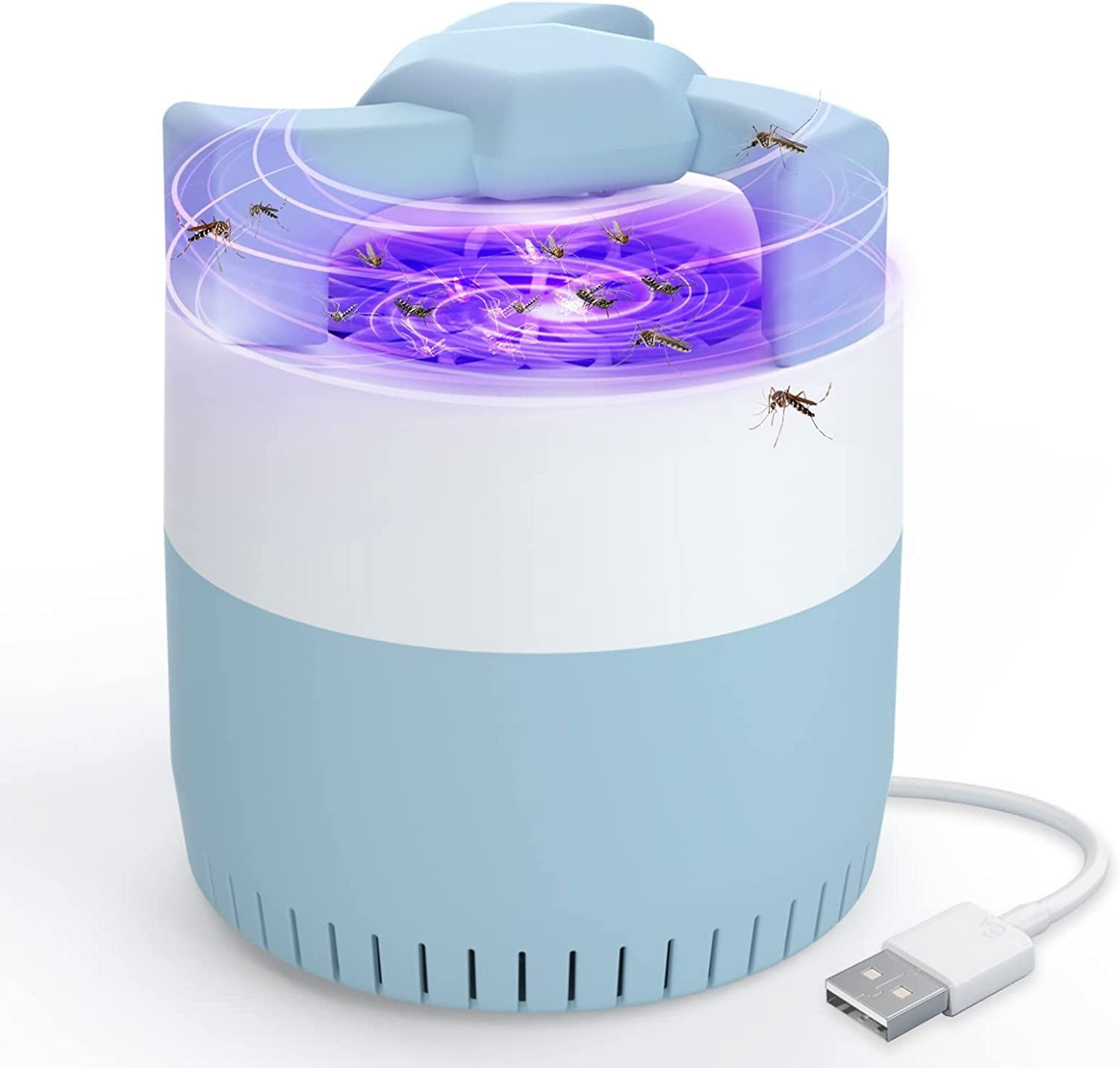 Flend Mosquito Killer Lamp, Portable Fly Killer Lamp Electric Bug Zapper  Quiet Mosquitoes Killer Lamp USB Fruit Fly Trap for Indoor Outdoor Home  Kitchen Garden Camping, Blue 