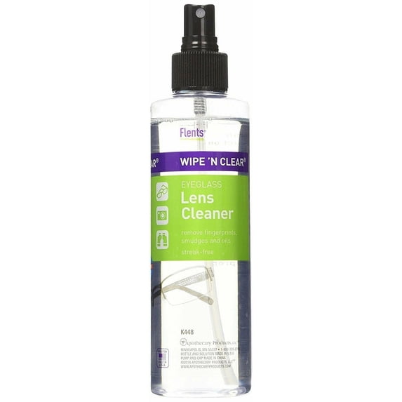 Flent's Wipe N' Clear Eyeglass Anti-Static Lens Cleanser, 8oz, 12-Pack
