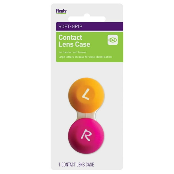 Flents Contact Lens Case, Soft Grip, Colors May Vary (Pack of 16)
