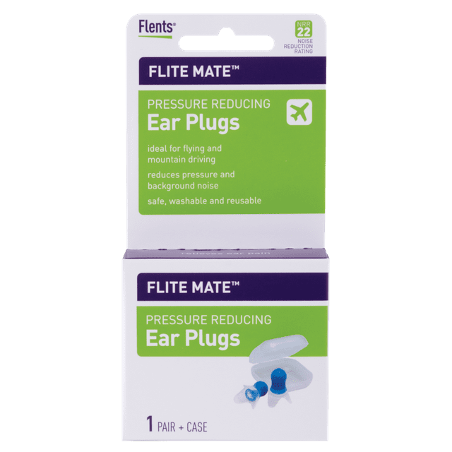 Flents Ear Plugs, Ear Plugs for Flying, 1 Pair with Case, Pressure