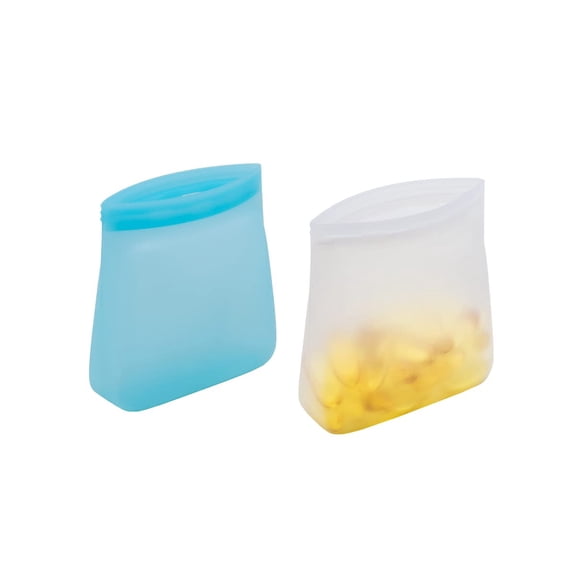 Flents Essential Silicone Pouch, Multi-Purpose Travel-Sized Container, Washable and Reusable, Clear, BPA Free, TSA Approved, 2-Pack