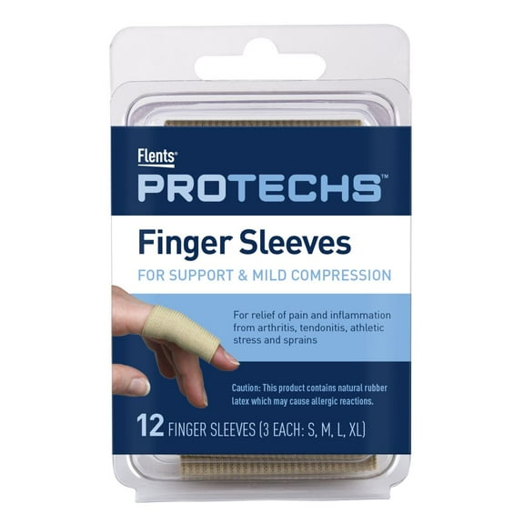 Flents Finger Sleeves for Support and Mild Compression, Assorted Sizes (12 Count)