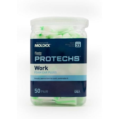 Flents Protechs, Foam Ear Plugs, Work, 50 Pair