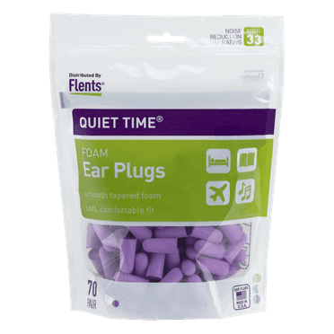 Flents Quiet Time® Soft Comfort Ear Plugs (NRR 33), Made in the USA (70 Pair)