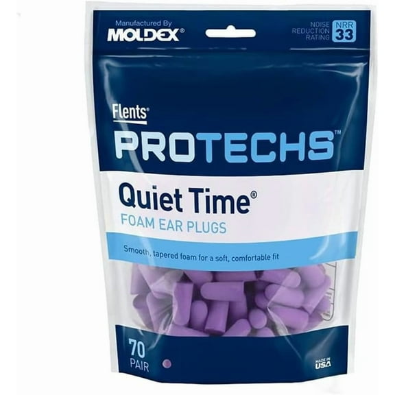 Flents Quiet Time® Soft Comfort Ear Plugs (NRR 33), Made in the USA (70 Pair)