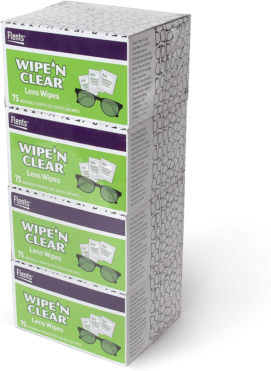 Wipe'N Clear Lens Wipes by Flents, 100 Lens Cleaning Wipes, Anti-Streak &  Fast Drying, 5x6,100 Count