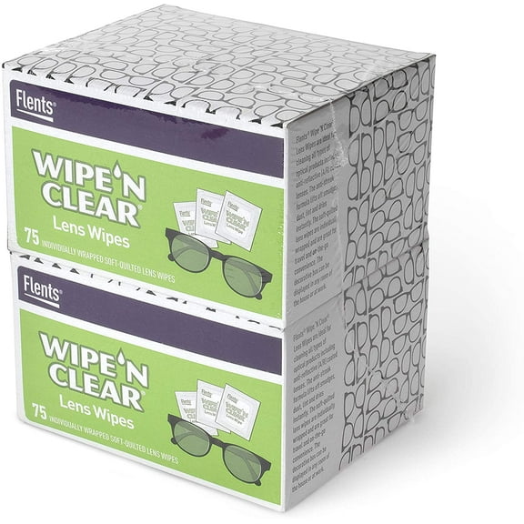 Flents Wipe N Clear Lens Wipes 150 Individually Wrapped Soft-Quilted Lens Wipes