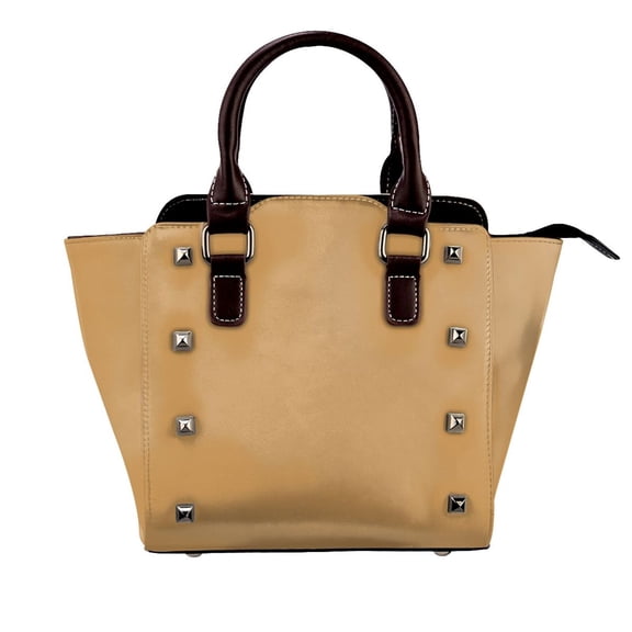 Flesh Color Rivet Fashion One-Shoulder Women's Handbag Tote Bag