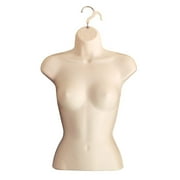 Flesh Female Hollow Back Mannequin Torso Set & Hanging Hook, S-M Sizes 1 Pack, Flesh