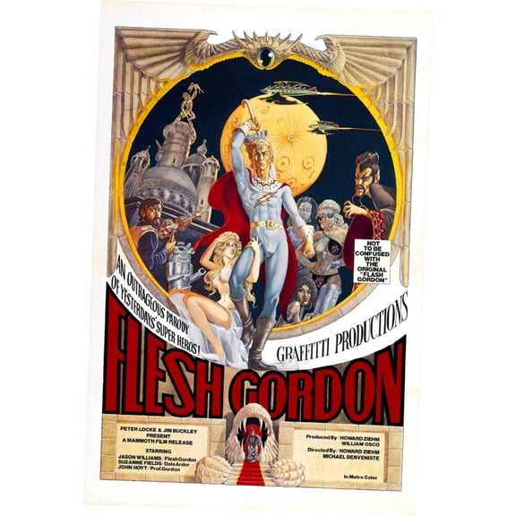 Flesh Gordon Movie Poster Metal Sign 8Inx 12In Metal Print 8x12 Square Adults Best Posters