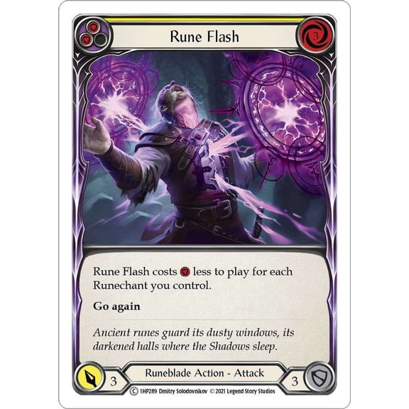 Flesh and Blood History Pack 1 Common Rune Flash #1HP289 [Yellow]