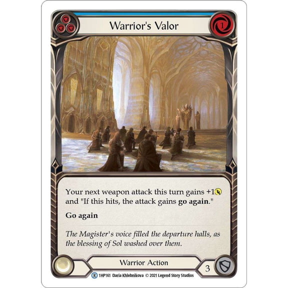 Flesh and Blood History Pack 1 Rare Warrior's Valor #1HP161 [Blue]