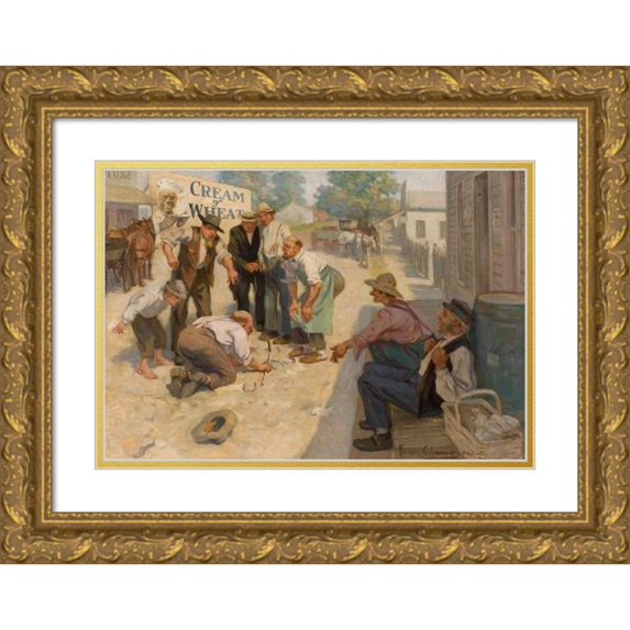 Fletcher Charles Ransom 18x14 Gold Ornate Wood Frame and Double Matted Museum Art Print Titled - Country Life in America, Cream of Wheat Ad Illustration (1906)