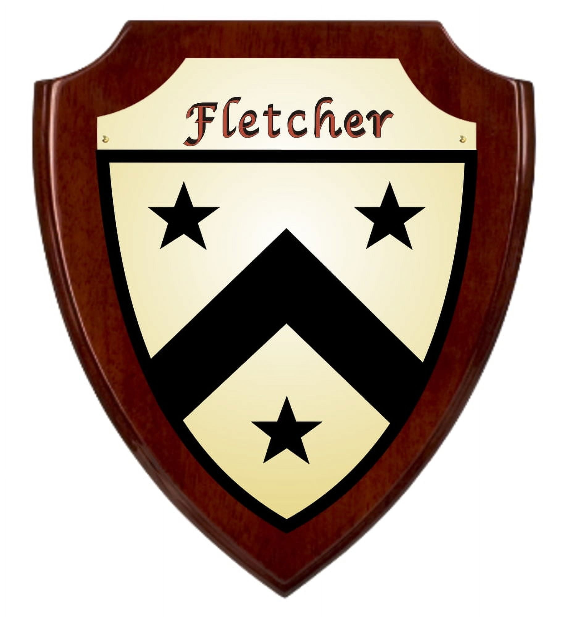 Fletcher Irish Coat of Arms Shield Plaque - Rosewood Finish