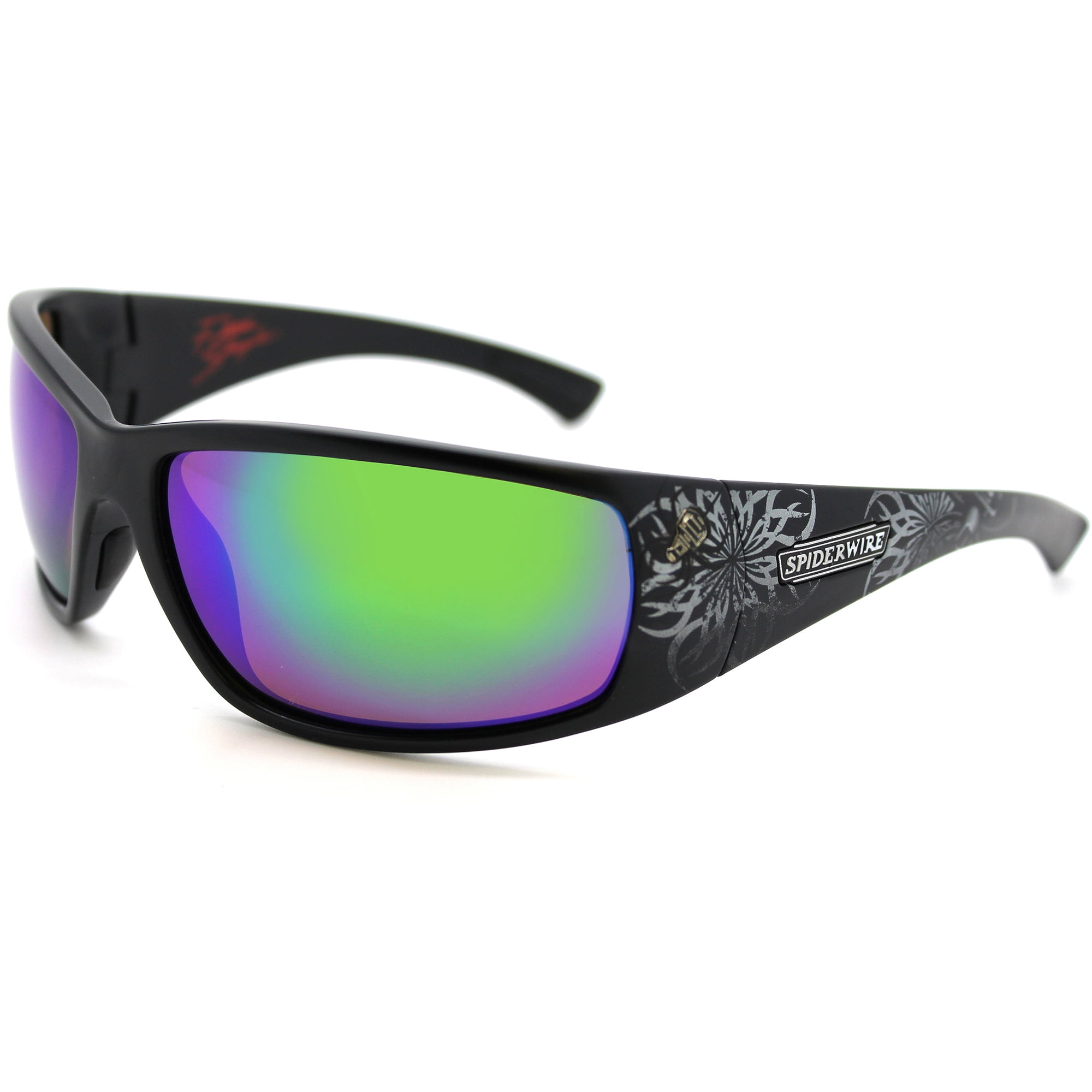 Fletcher Polarized Fishing Sunglasses, Black with Blue Lenses