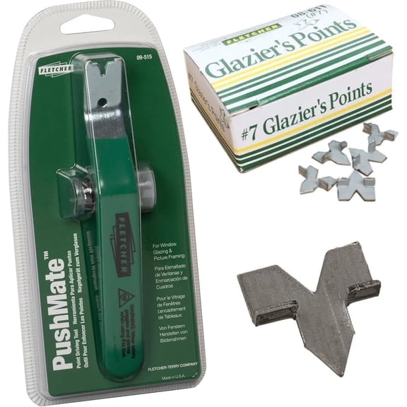 Fletcher PushMate and Glazier Point Driver with Push Points 100/box