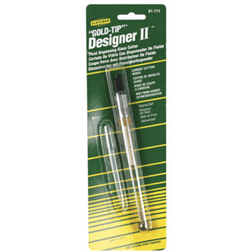 Fletcher-Terry Gold-Tip Glass Cutters – Ball End, 120-Degree Wheel, Comfort Grip (Pack Of 12)