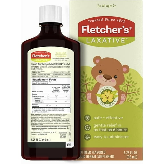 Fletcher's Laxative, Root Beer, 3.25 Ounce