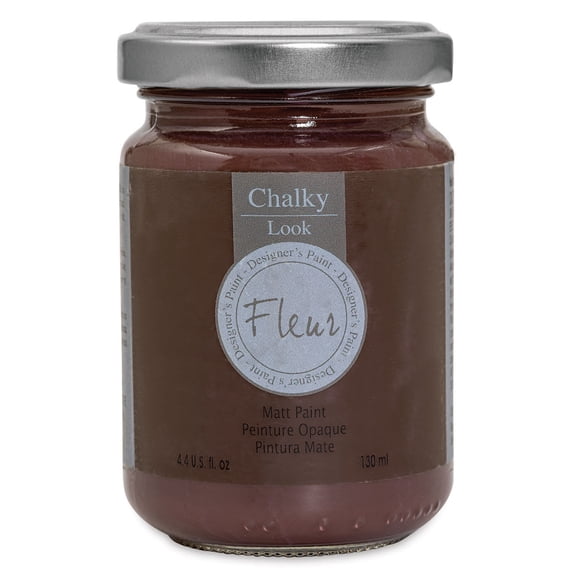 Fleur Chalky Look Paint - Burnt Umber, 4.4 oz jar