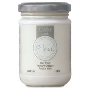 Fleur Chalky Look Paint - Chalk White, 4.4 oz jar