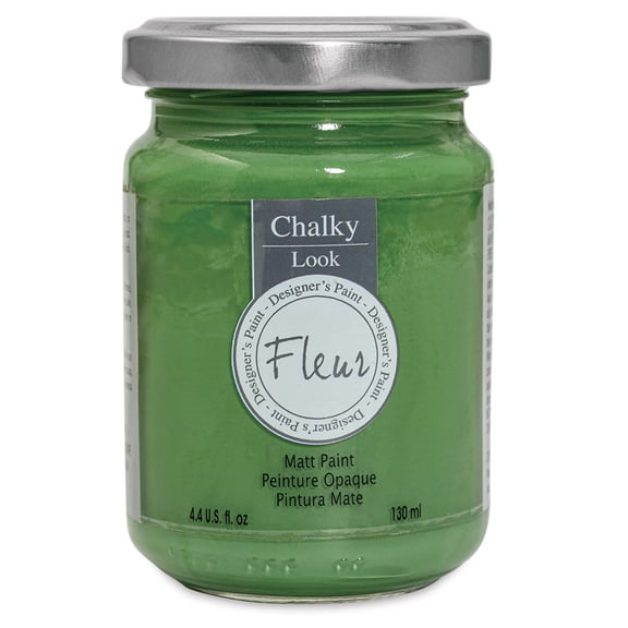 Fleur Chalky Look Paint - Chromium Oxide Green, 4.4 oz jar